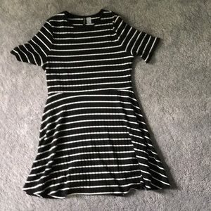 Black and white striped t-shirt dress